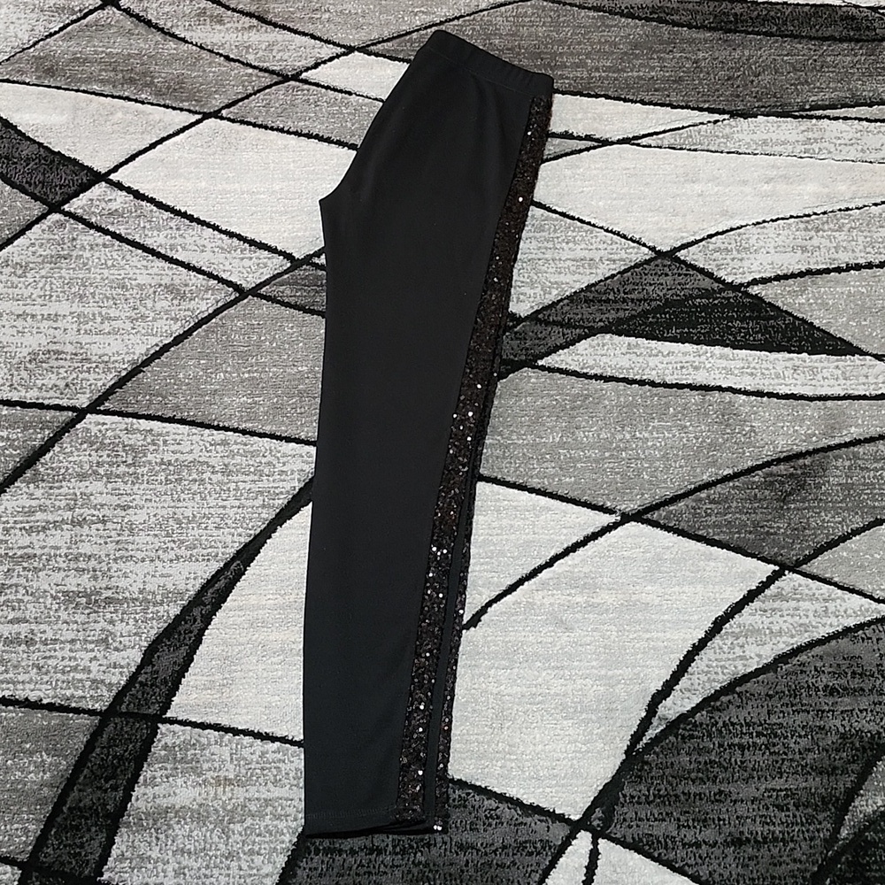 MISS ME BLACK SEQUINS HIGH-WAISTED FULL-LENGTH LEGGINGS MEDIUM